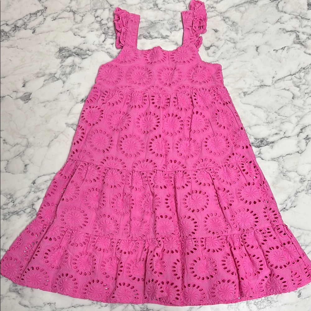 Girls Vineyard Vines Pink Tiered Sundress Sleeveless